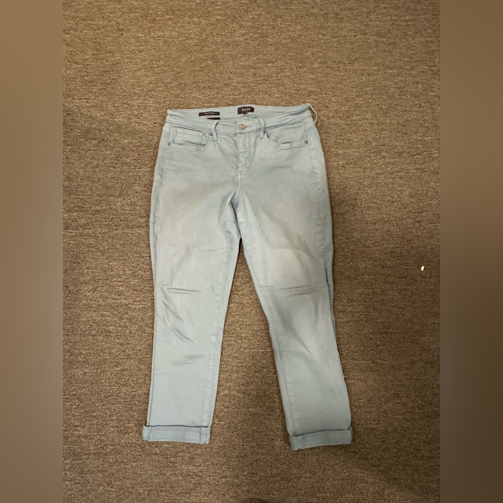 NYDJ Light Wash Boyfriend Jeans - Pale Blue